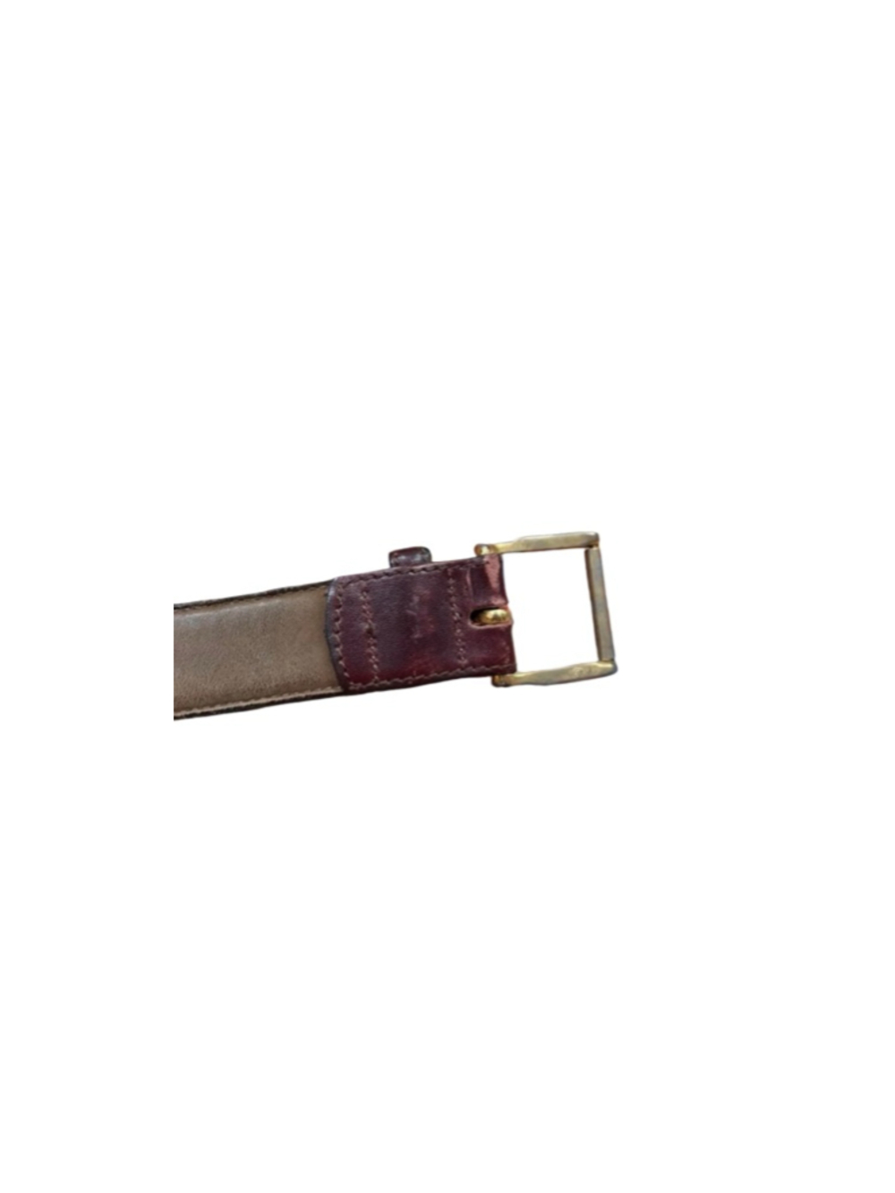 Vintage Burberrys Leather Belt Brown Brass Buckle Made in USA Sz 44 - Picture 6 of 8
